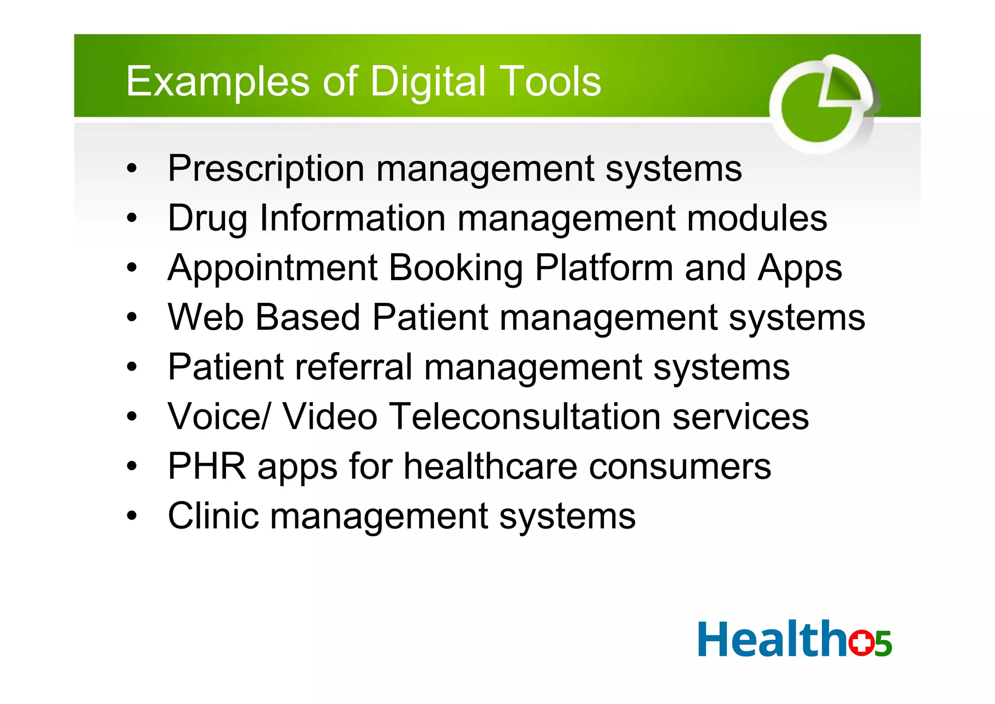 Health Care Tools.pdf Digital Tools and Solutions for Healthcare and Pharma from Healtho5 | PDF