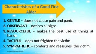 HEALTH PE 7 Q4 1 Discuss basic first aid concepts, objectives ...
