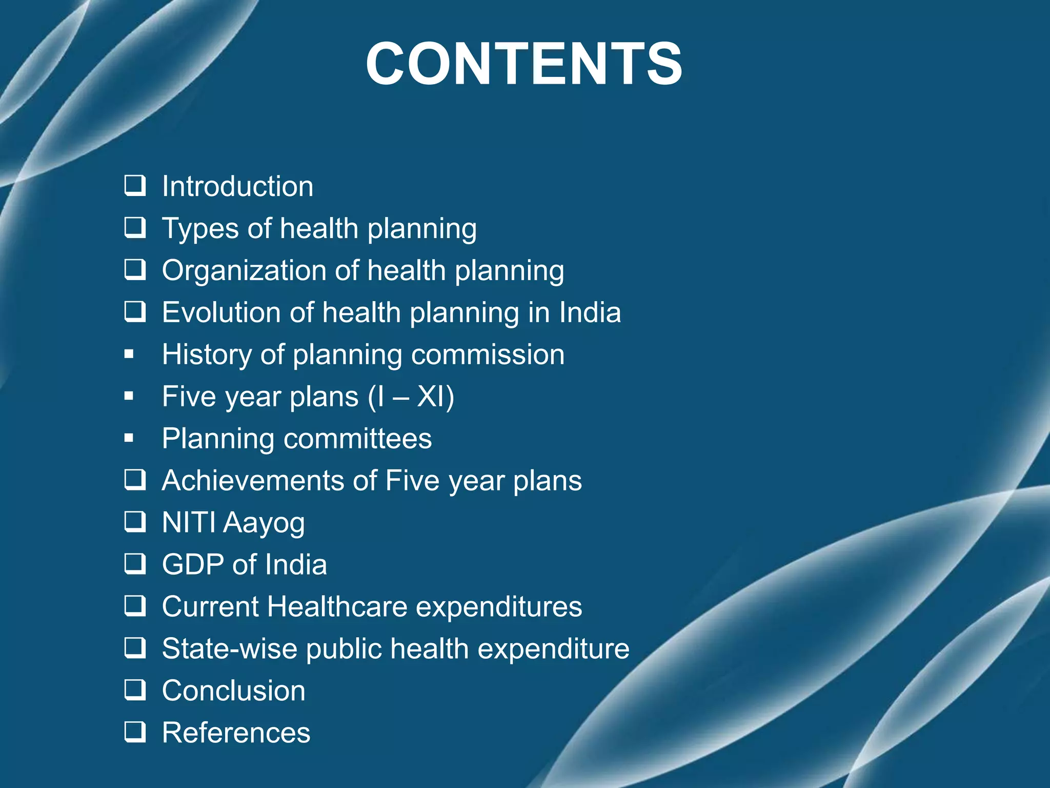 Health planning and expenditure in India | PPT