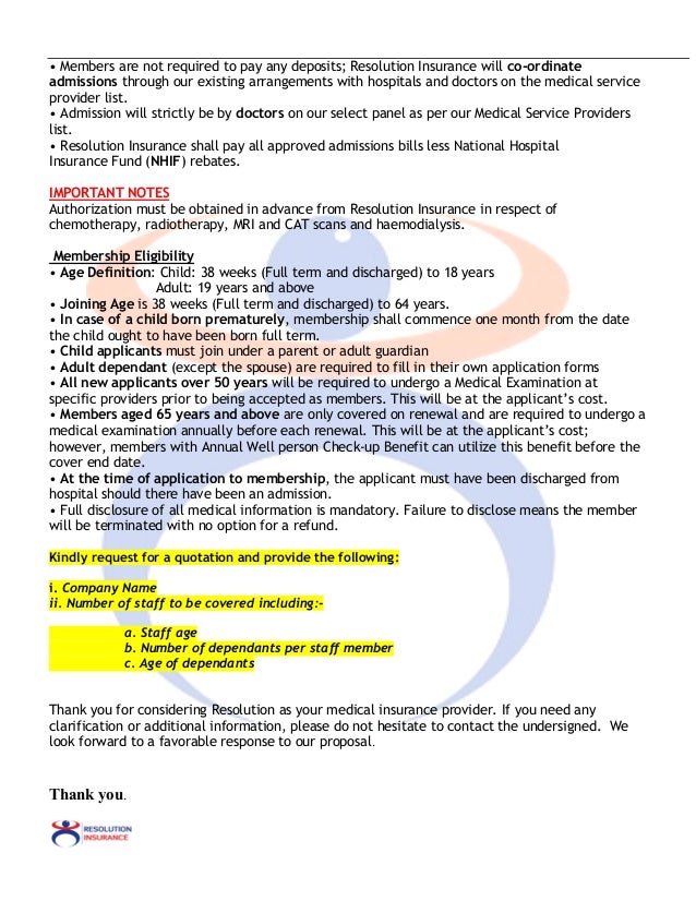RESOLUTION INSURANCE HEALTH POLICY