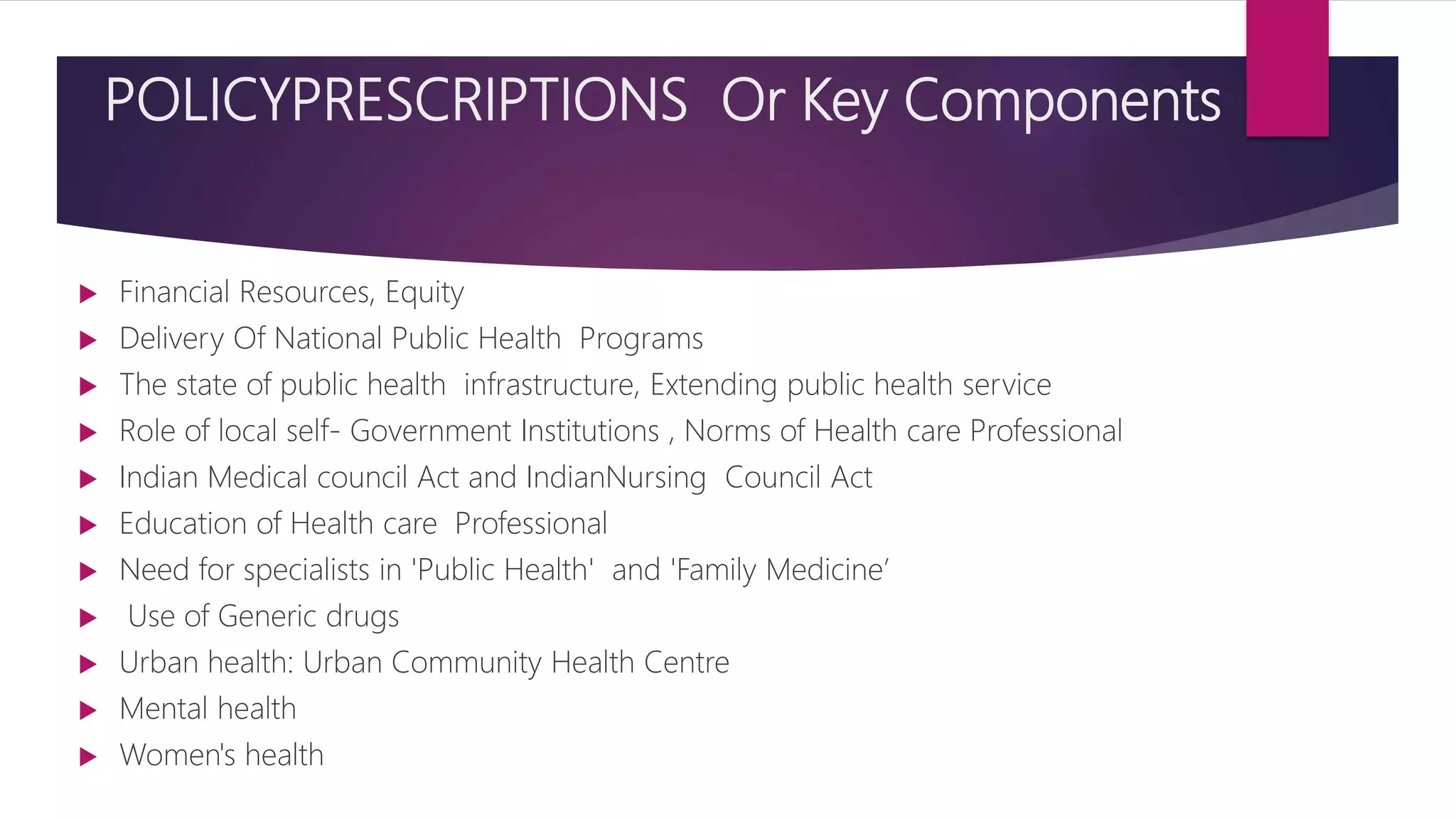 Health policy in india | PPTX