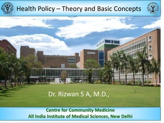 Health Policy – Theory and Basic Concepts

Dr. Rizwan S A, M.D.,

 