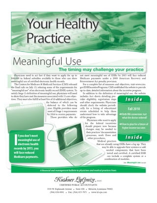 Health Practice Fall 2010