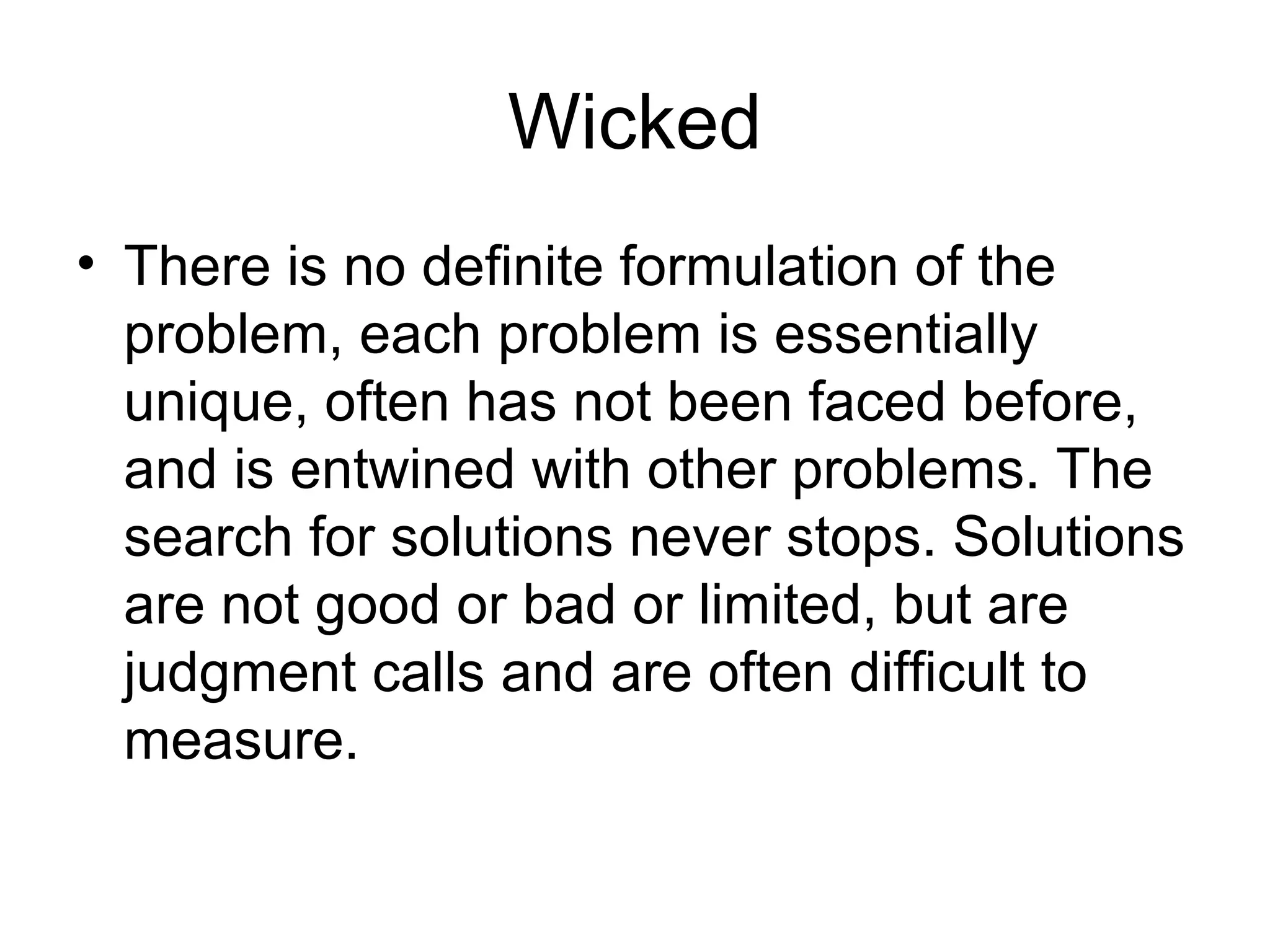 Wicked Problems Example Health Health problems as wicked problems | PPT