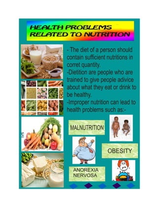 Health problems related to nutrition