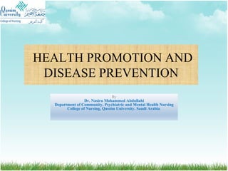 Comprehensive Strategies for Health Promotion and Disease Prevention | PDF