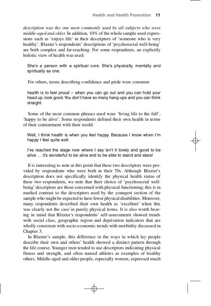 health promotion essays