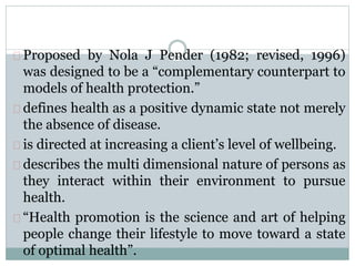 Hpm Model Health promotion model | PPTX