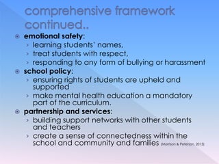 Health promotion - positive mental health strategies in schools | PPTX
