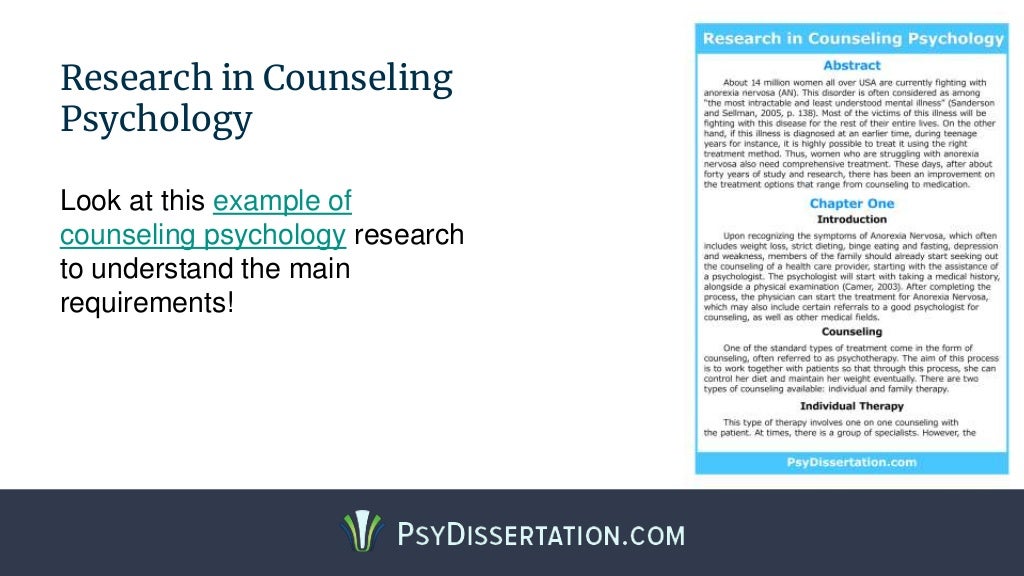 Winning Psychology Dissertation Examples 2019