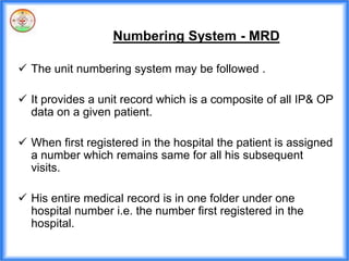Unit Numbering Health record practices in hospital & importance of various indices | PDF