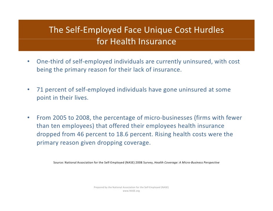 Health Reform: SelfEmployed Perspective