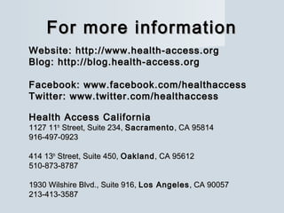 The Affordable Care Act & California: What's New, What's Next, & What Do We Need to Do?