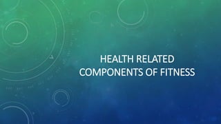 HEALTH RELATED
COMPONENTS OF FITNESS
 