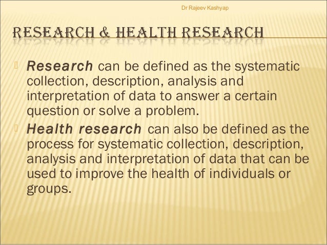 definition of health research project