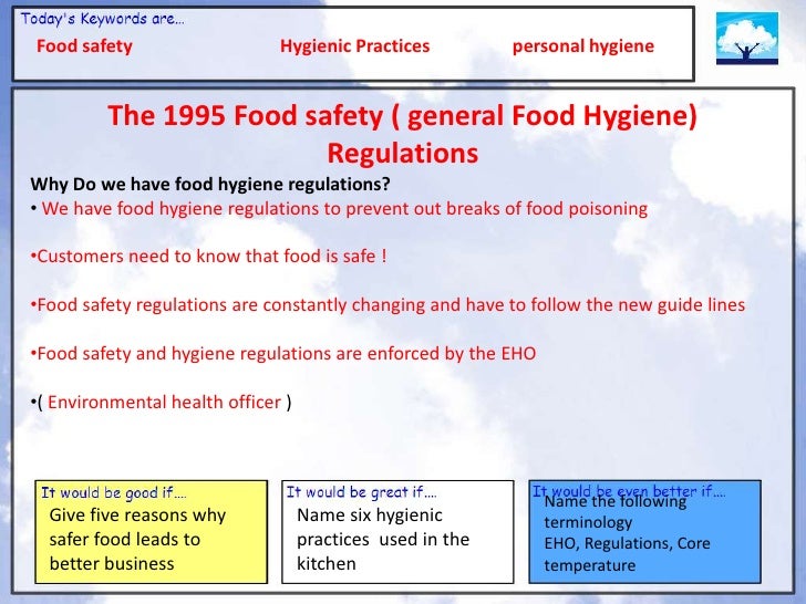 health safety and hygiene personal hygiene in the kitchen