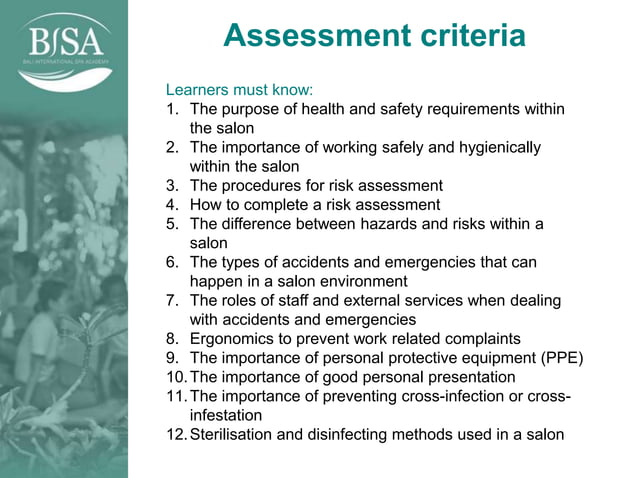 Health & Safety in a Spa and Salon | PPTX