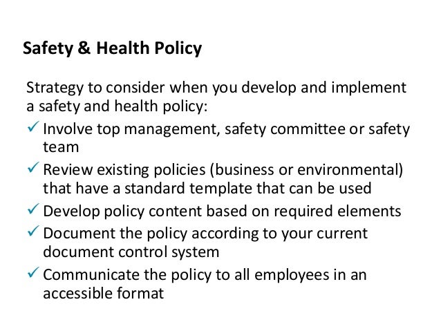 Health And Safety Policy Template For Small Business