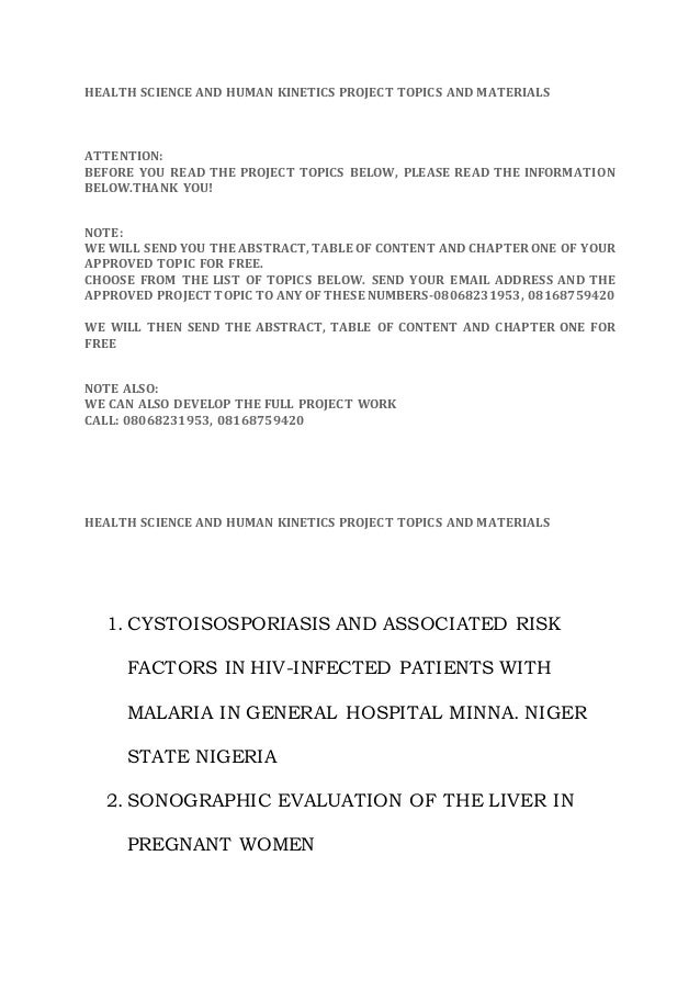 Health science and human