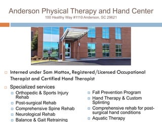 Therapeutic activities for physical therapy