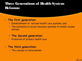 Health sector reforms