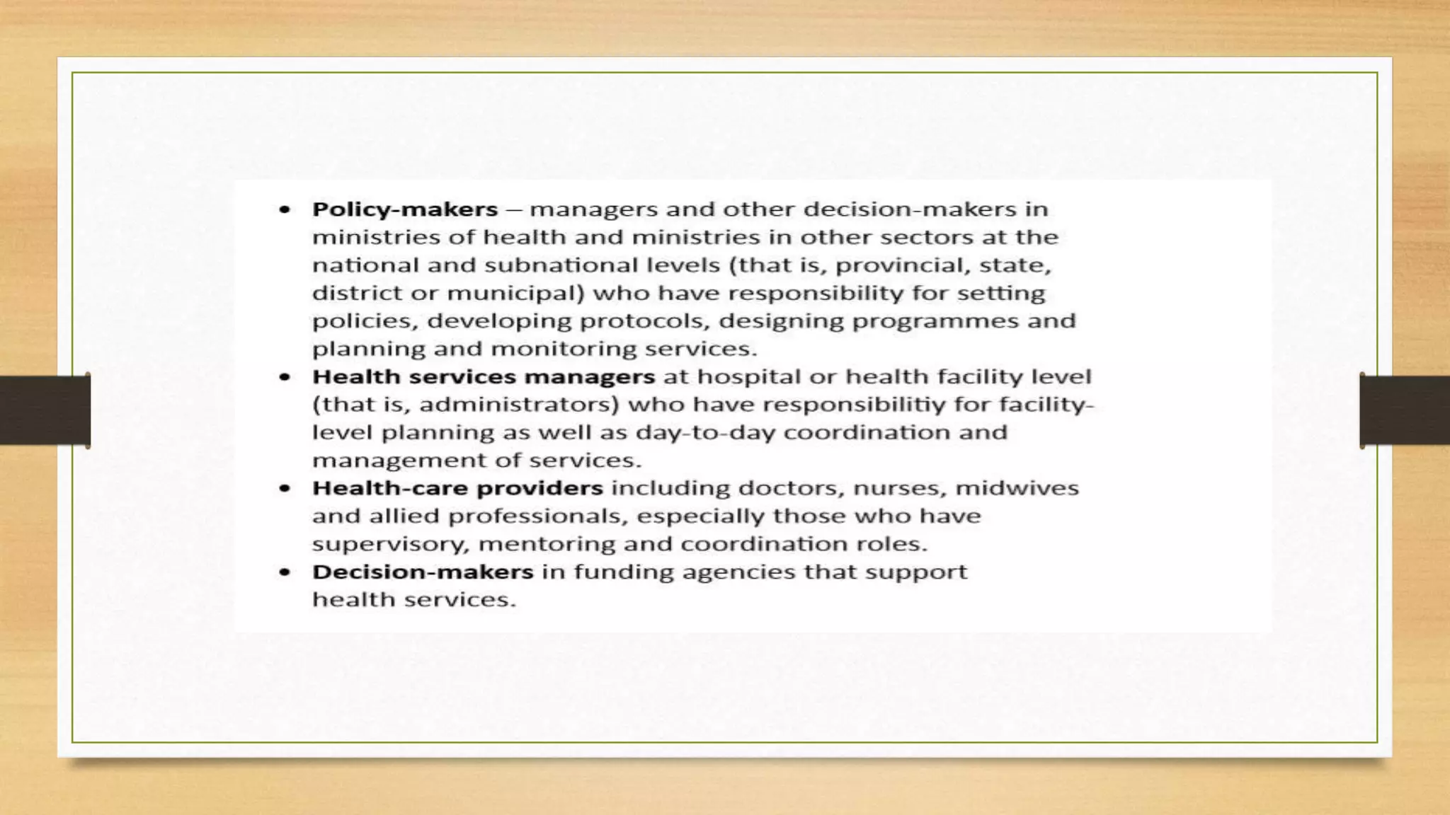 Health sector response presentation 17 dec 