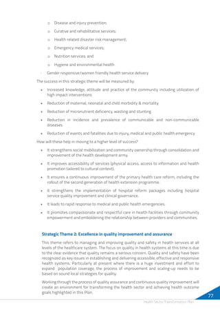 Ethiopian Health Sector Transformation Plan | PDF