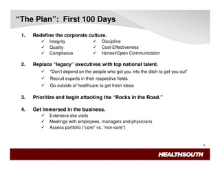 First Healthsouth HealthSouth Lessons Learned | PDF