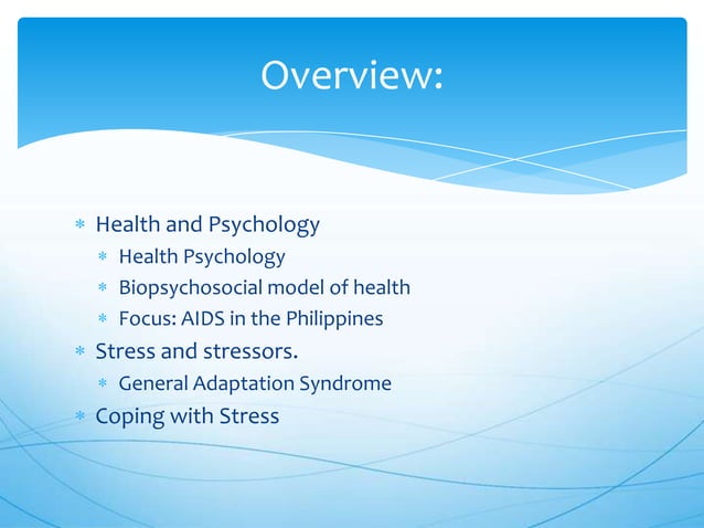 Health, stress, and coping | PPTX | Mental Health | Diseases and Conditions