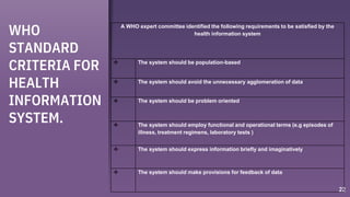 Medical Informatics Standard Health surveillnace and informatics ppt | PPTX