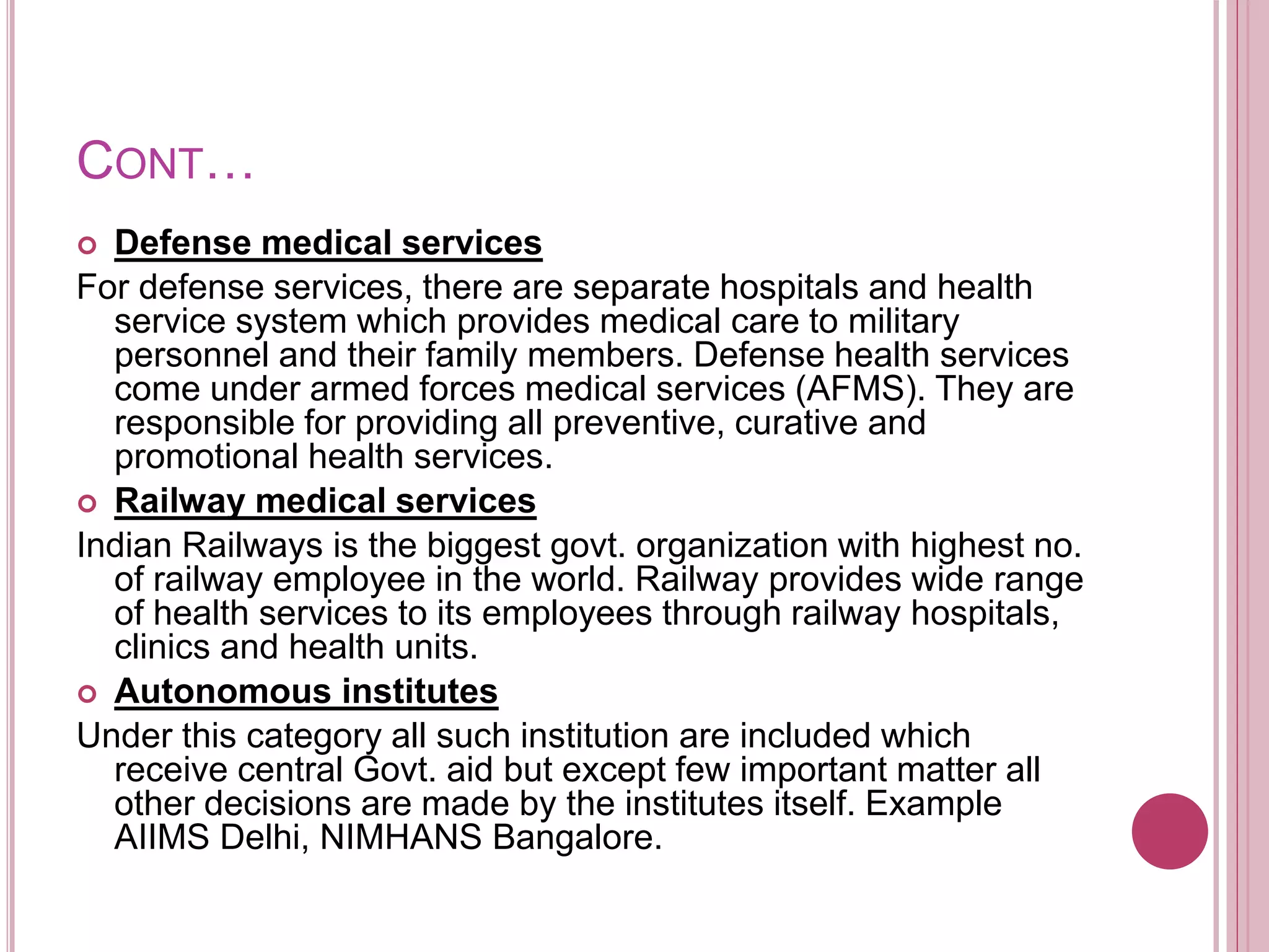 Health system at central, state and local levels, i | PPTX