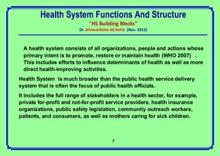 Health system functions and structure | PDF