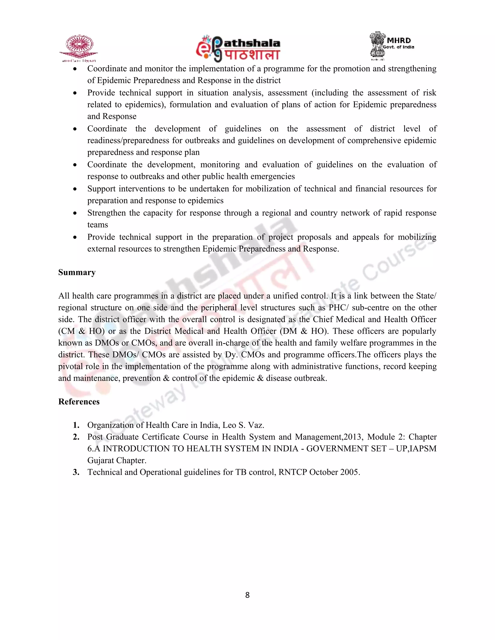 Health system in india at district level | PDF