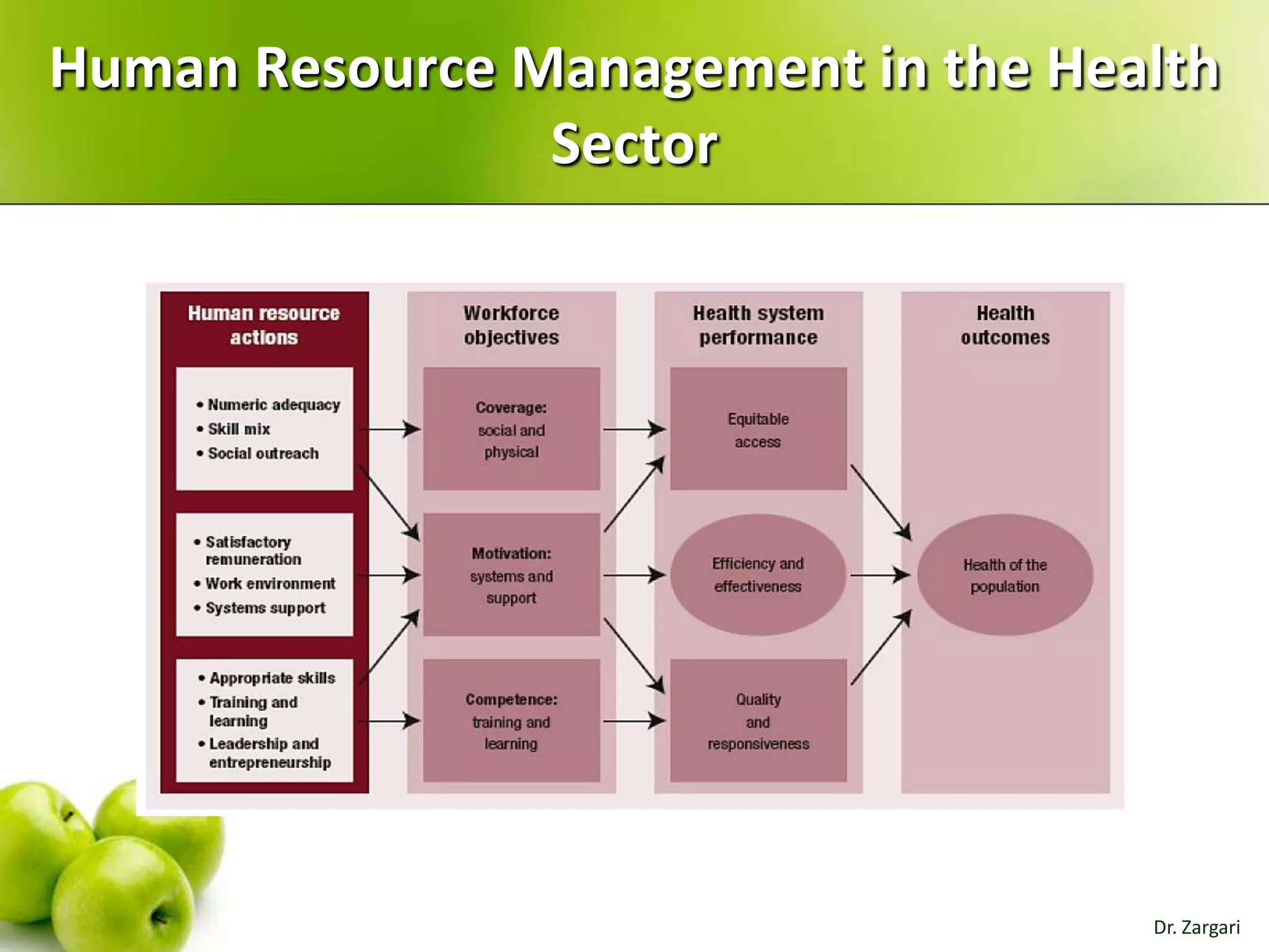 Human Resource Management in the Health
Sector

Dr. Zargari

 