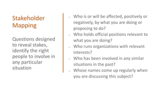 Stakeholder Question Tree Health Systems Identifying and Managing Stakeholders | PDF