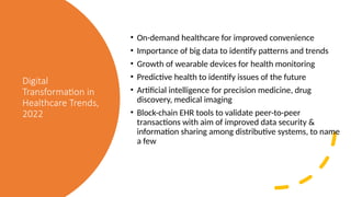 New Trends related to The Electronic Health Records and Information ...