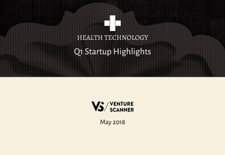 Q1 Startup Highlights
HEALTH TECHNOLOGY
May 2018
 
