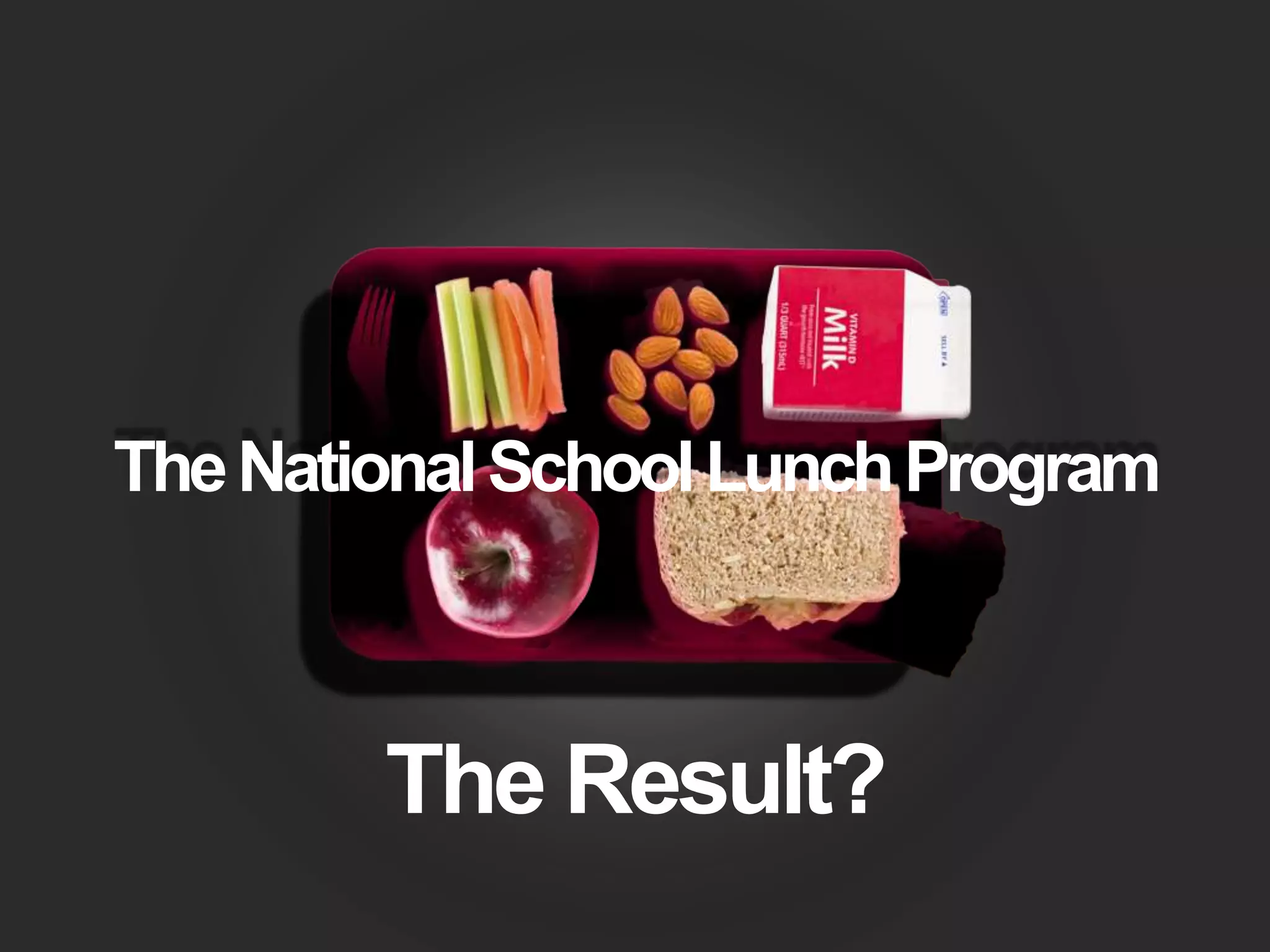 TheNationalSchoolLunchProgram
The Result?
 