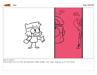 Action Notes
rad slides out of view and darrells head slides into view looking up at his brain
okko Page 268/306
 