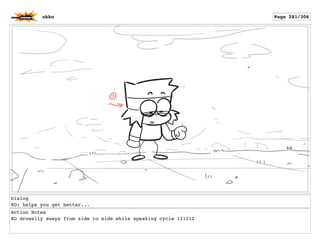 Dialog
KO: helps you get better...
Action Notes
KO drowsily sways from side to side while speaking cycle 121212
okko Page 281/306
 
