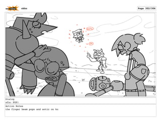 Dialog
sfx: POP!
Action Notes
the finger beam pops and antic on ko
okko Page 302/306
 