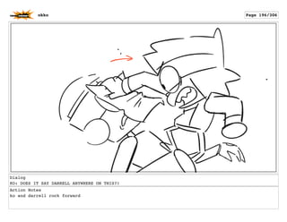Dialog
KO: DOES IT SAY DARRELL ANYWHERE ON THIS?!
Action Notes
ko and darrell rock forward
okko Page 196/306
 