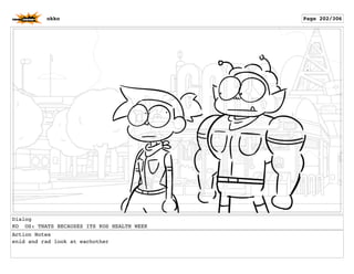Dialog
KO OS: THATS BECAUSES ITS KOS HEALTH WEEK
Action Notes
enid and rad look at eachother
okko Page 202/306
 