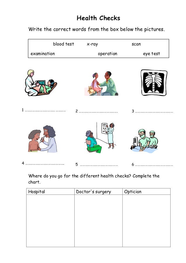 Health worksheets