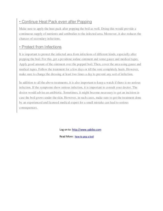 Healthy and effective tips to pop a boil