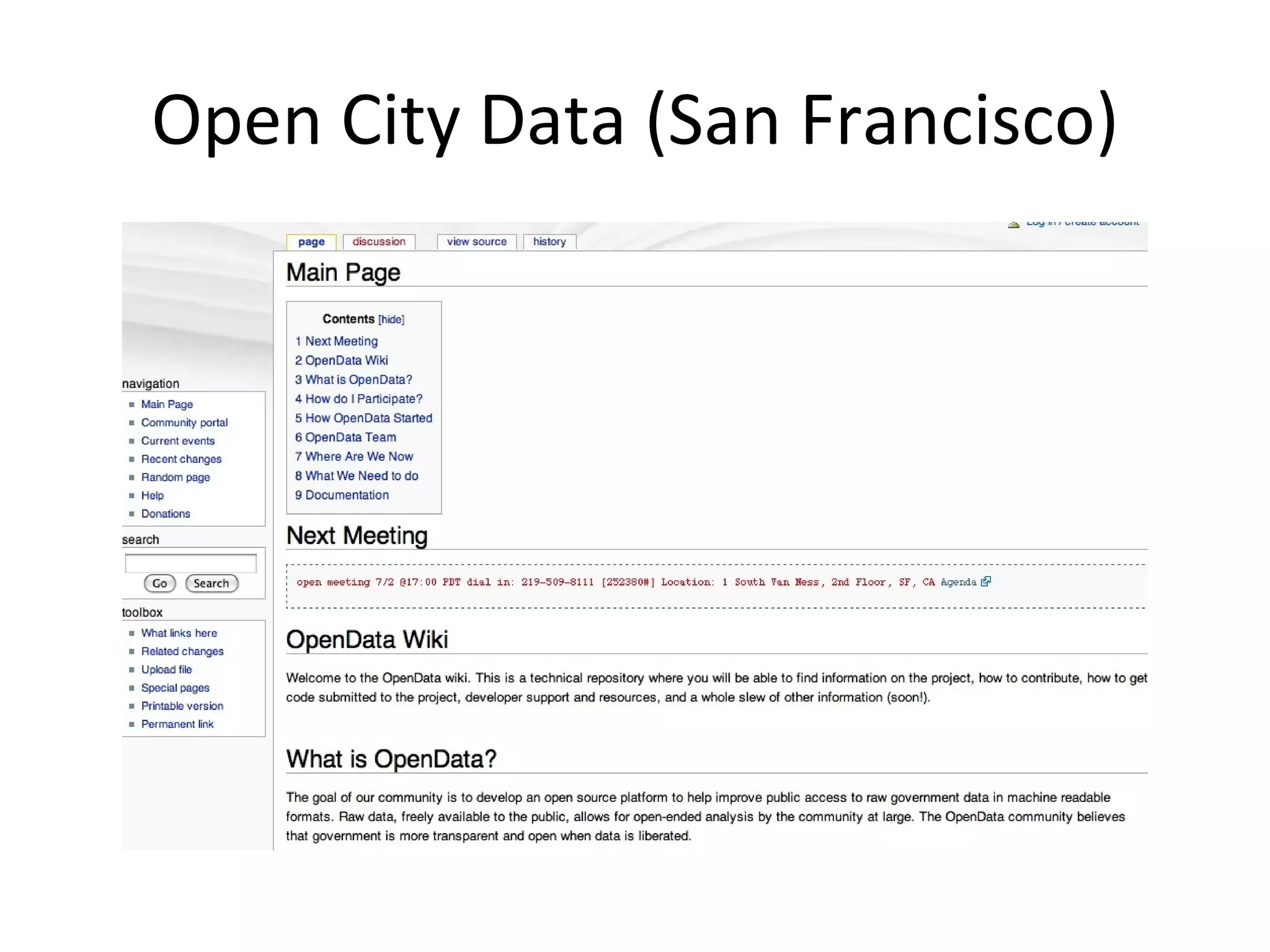Open City Data (San Francisco) 