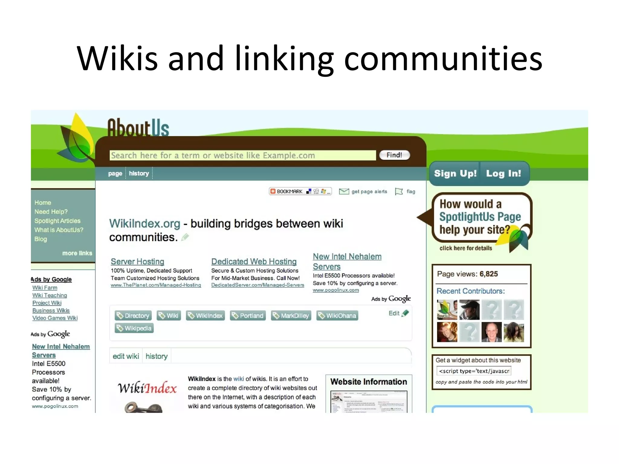 Wikis and linking communities 