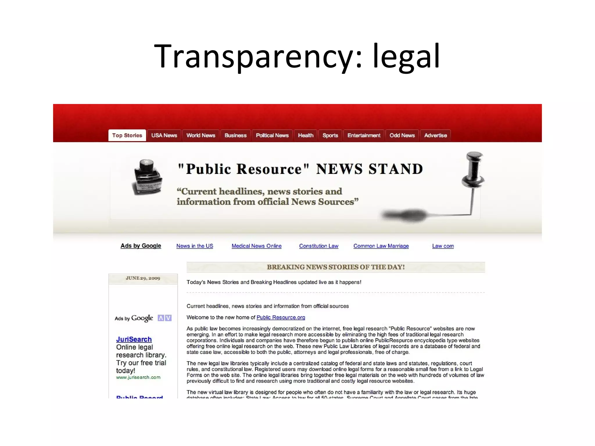 Transparency: legal 