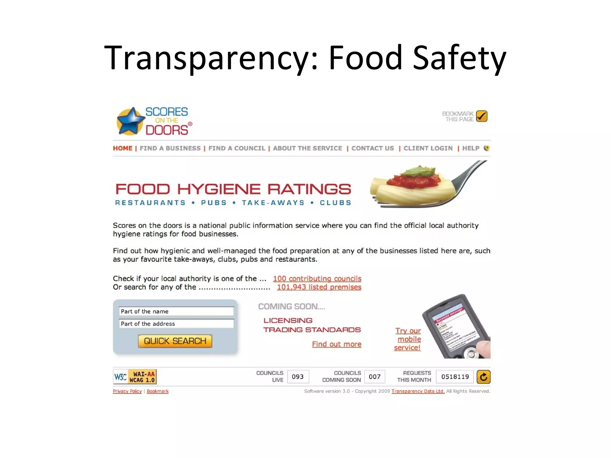 Transparency: Food Safety 