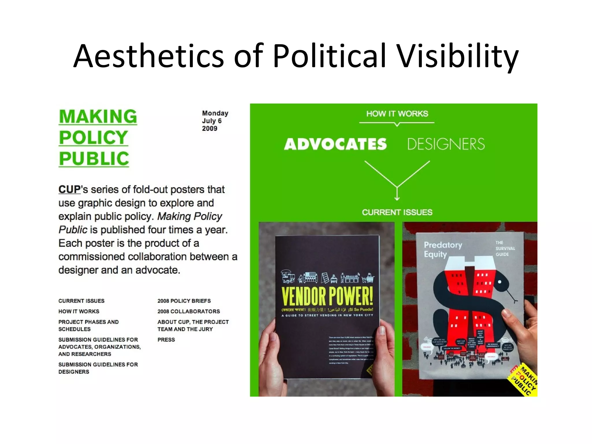 Aesthetics of Political Visibility 